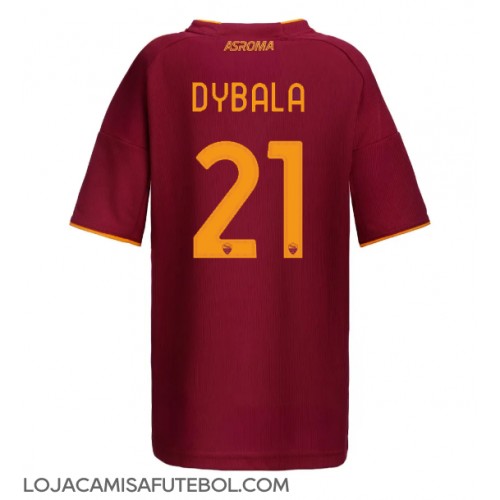 Camisa de Futebol AS Roma Paulo Dybala #21 Equipamento Principal Mulheres 2025-26 Manga Curta